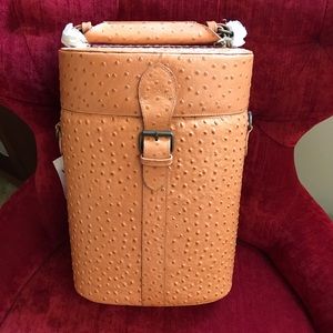 COPY - Ostrich leather wine tote by Mark Paul.